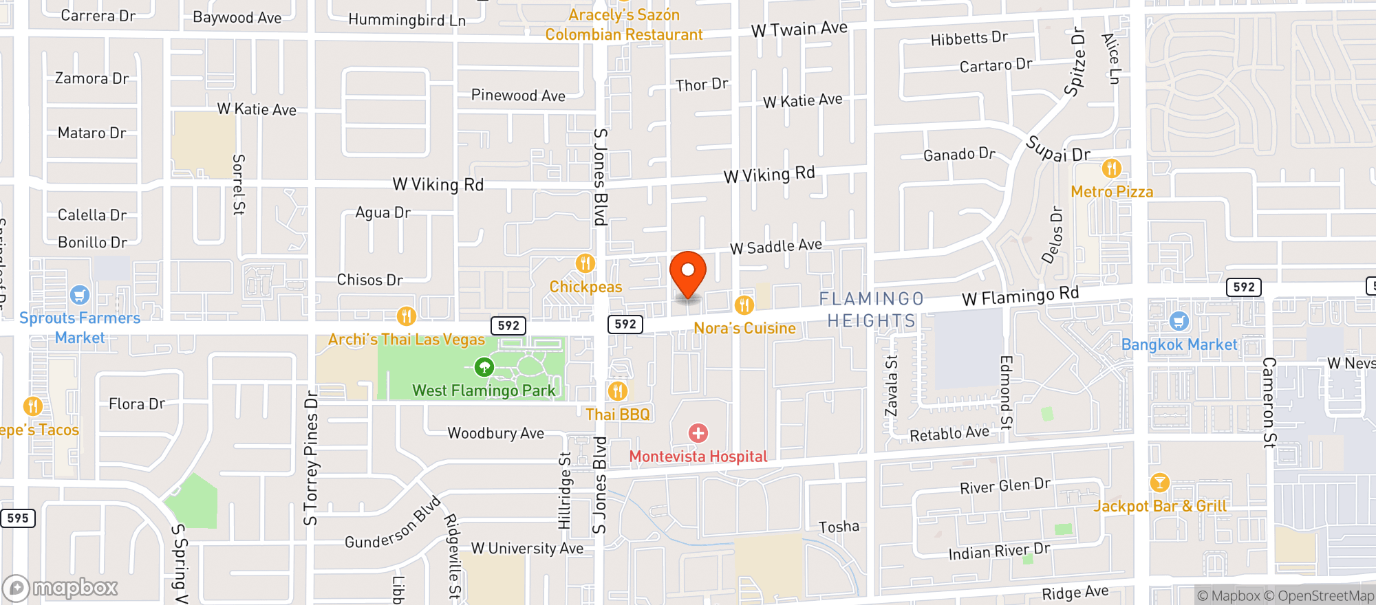 Map showing Zen Leaf (flamingo)