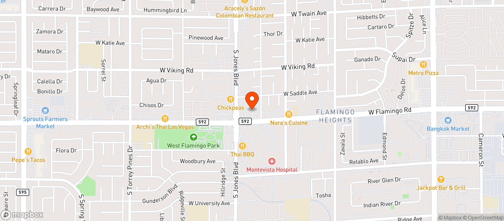 Map showing Jacksons Bar & Grill