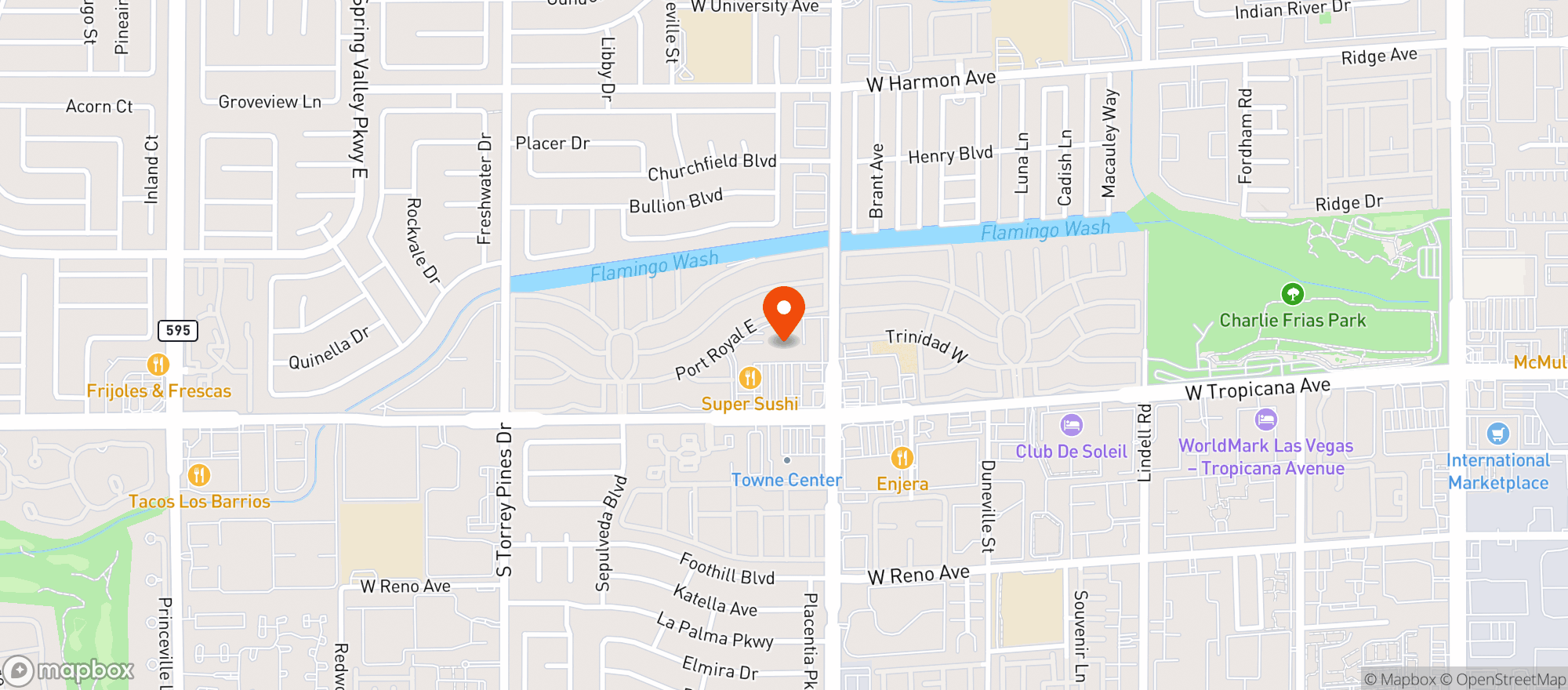 Map showing Smiths Food & Drug (706) - 00351 - Tropicana Marketplace