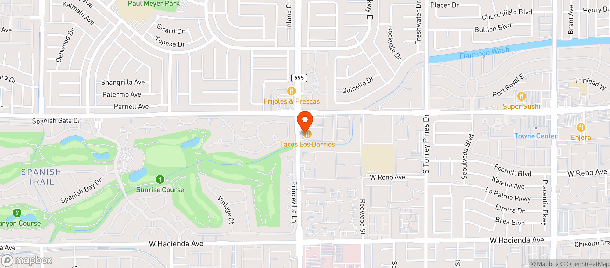Map showing 595 Craft Kitchen