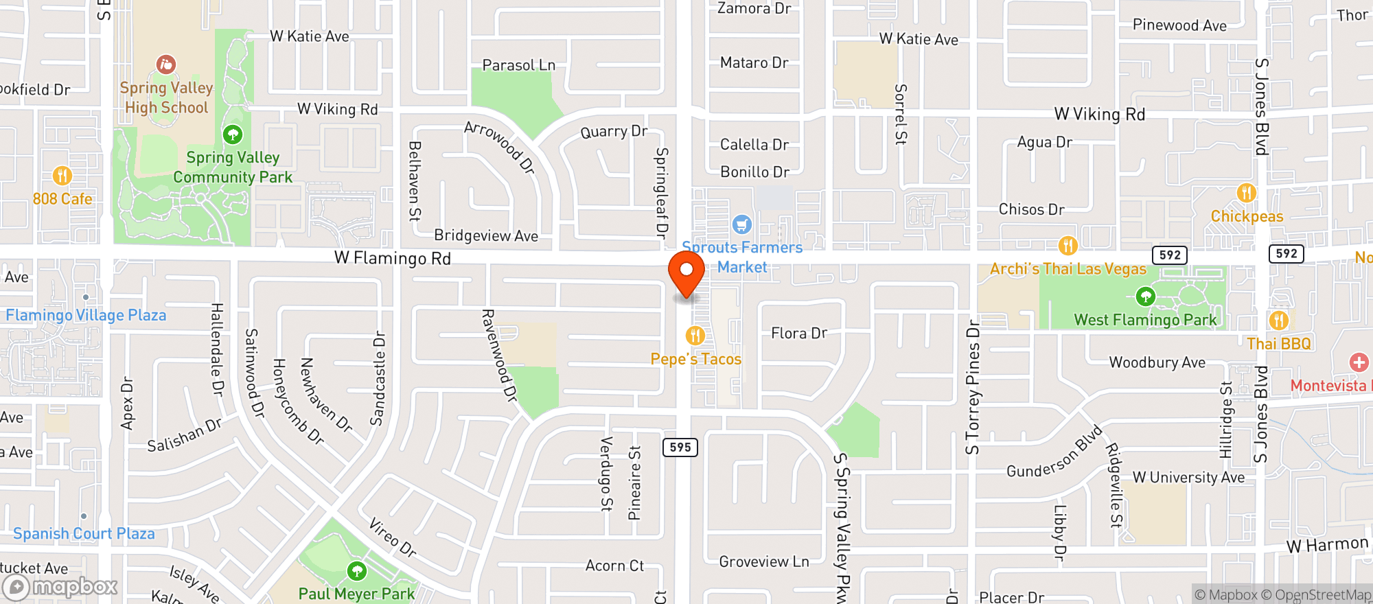 Map showing La Bonita Supermarkets