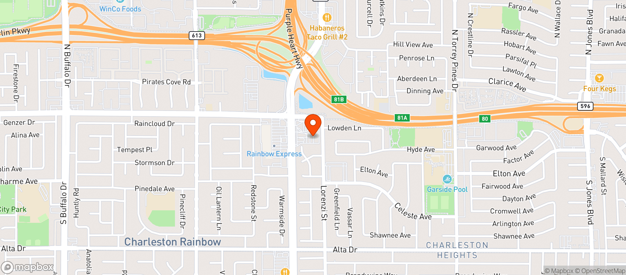 Map showing Green Cannabis Co (Rainbow)