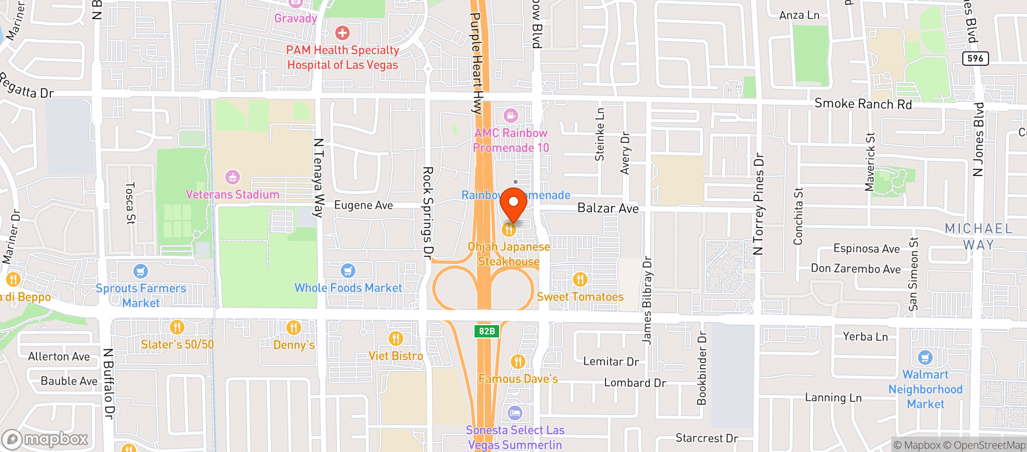 Map showing Ohjah Japanese Steakhouse
