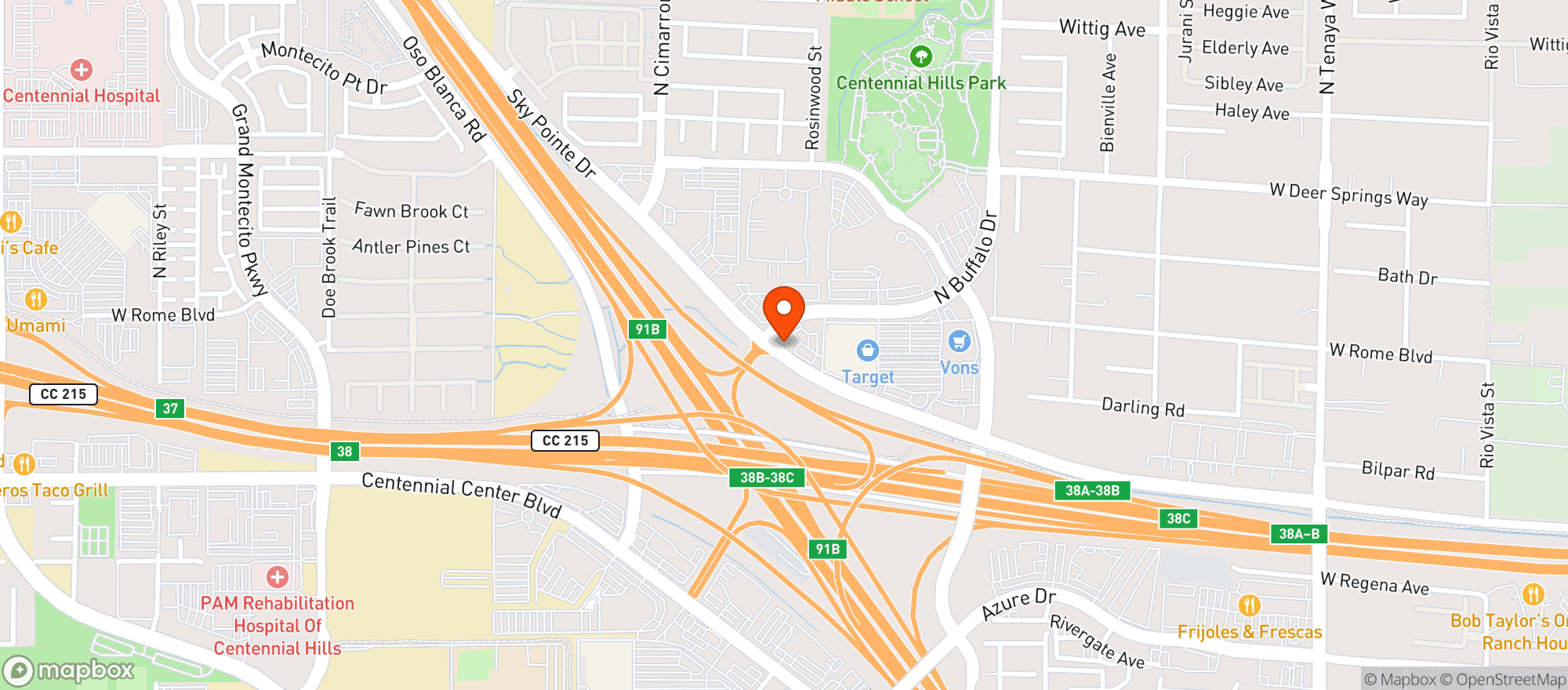 Map showing Target - Las Vegas Centennial Hills