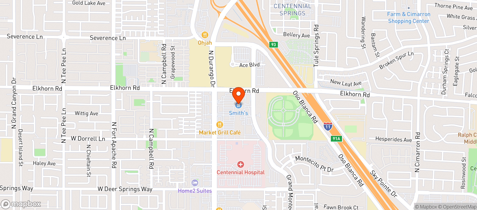 Map showing Smiths Food & Drug (706) - 00332 - Montecito Marketplace