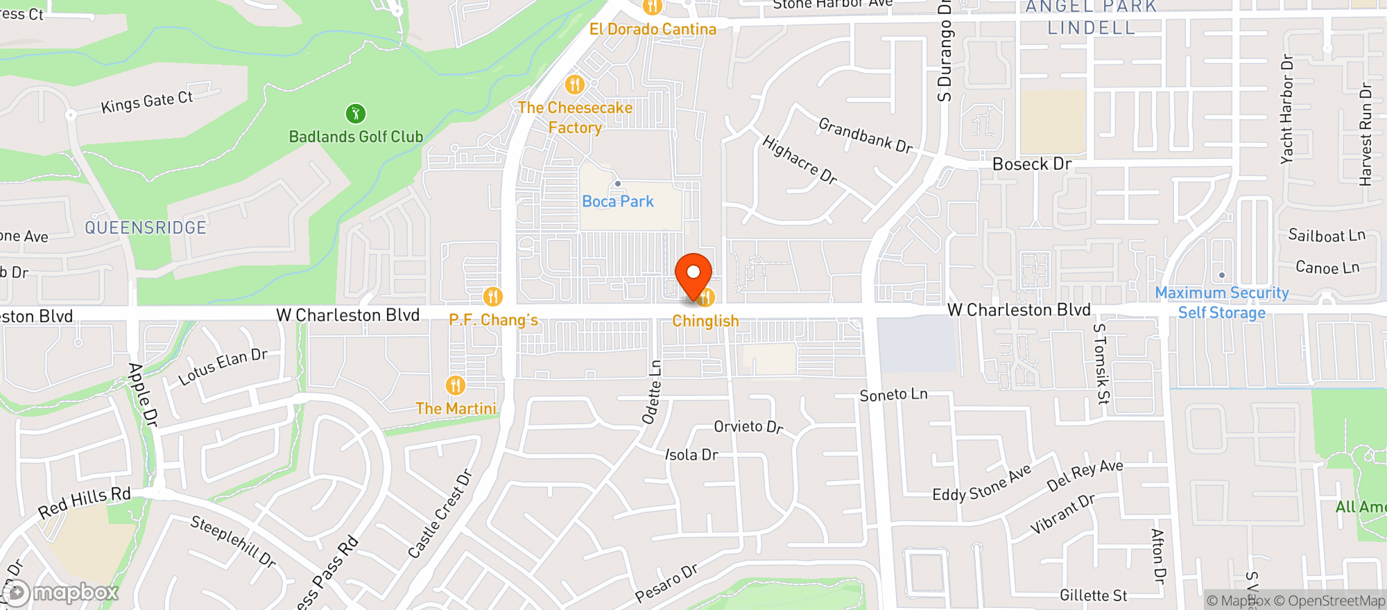Map showing Target - Las Vegas Boca Park