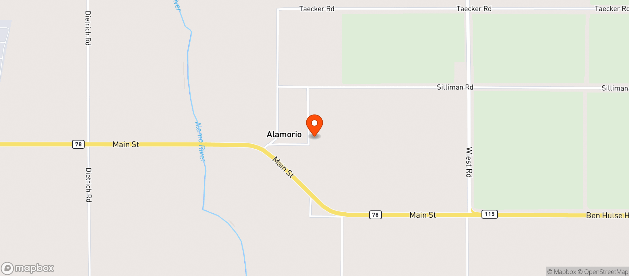 Map showing Alamorio Store