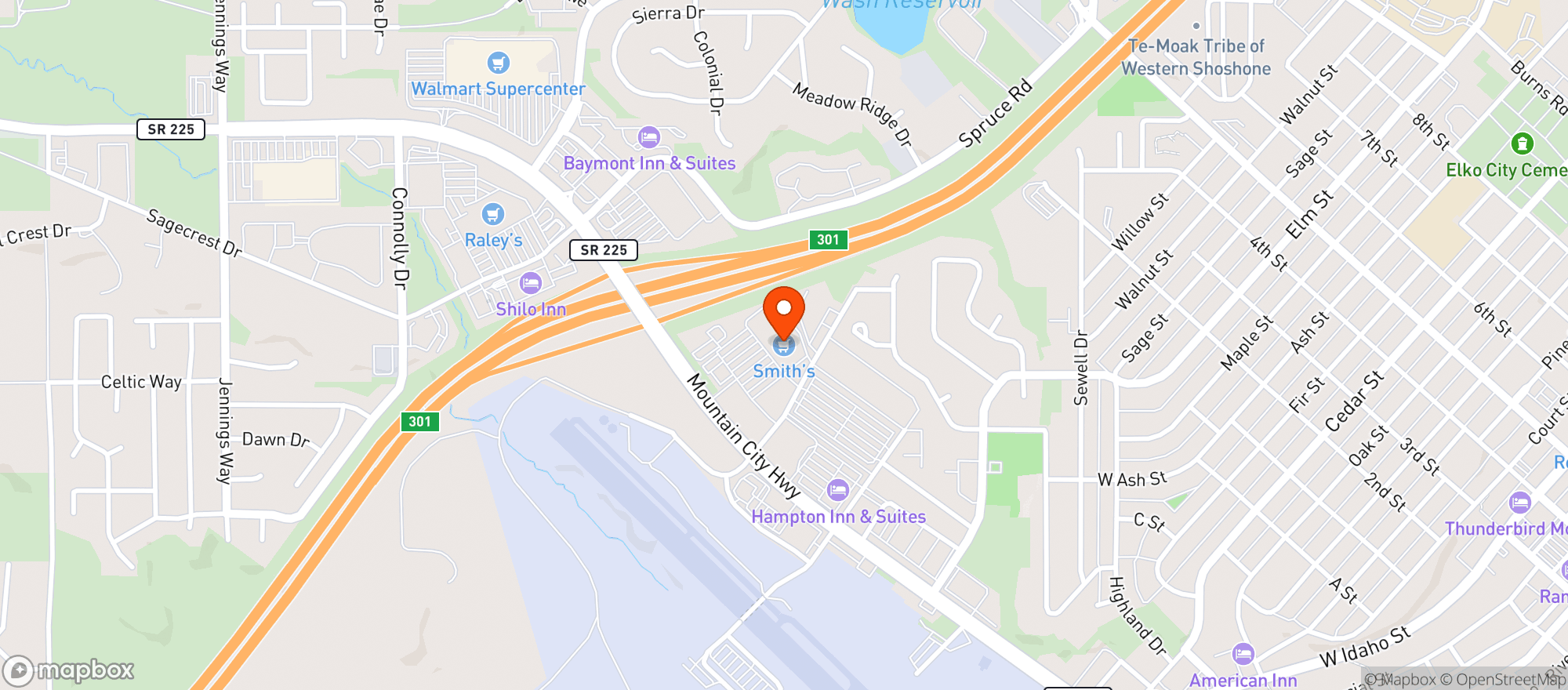 Map showing Smiths Food & Drug (706) - 00388 - Mountain City Elko