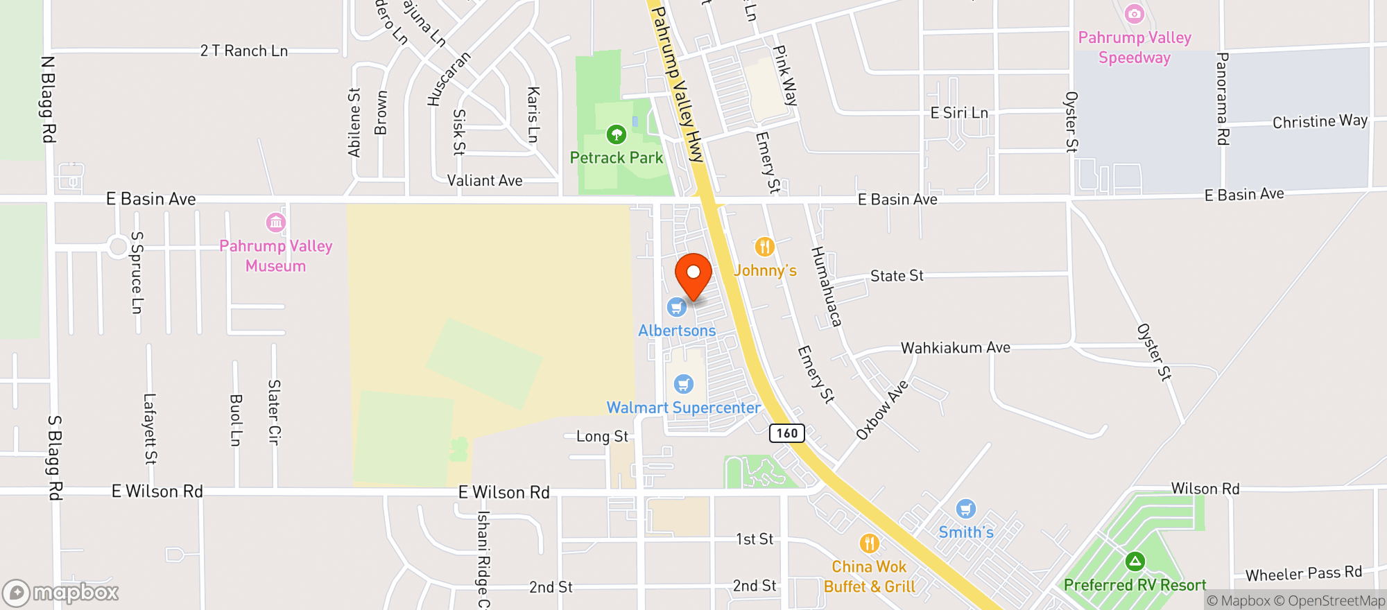 Map showing Albertsons