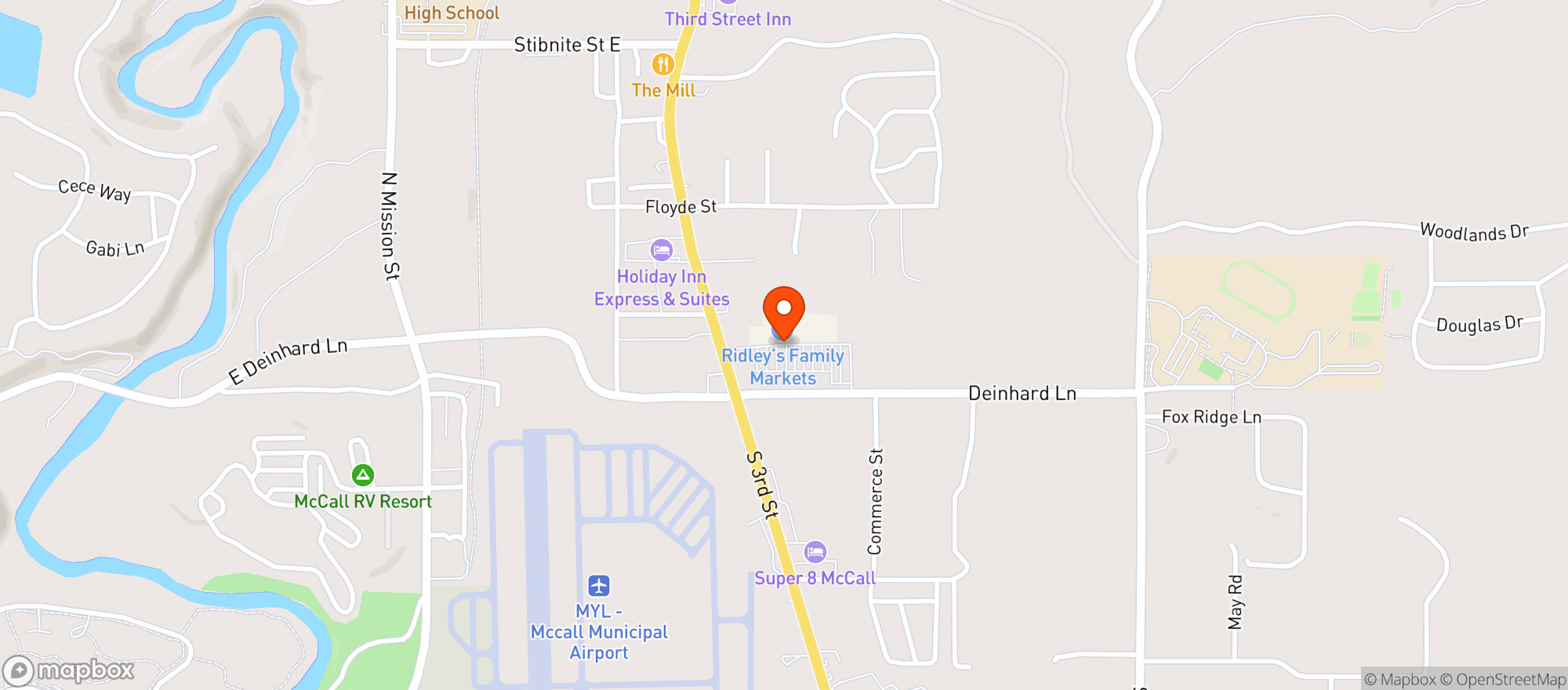 Map showing Ridleys Family Markets (Mccall) - 00100014873