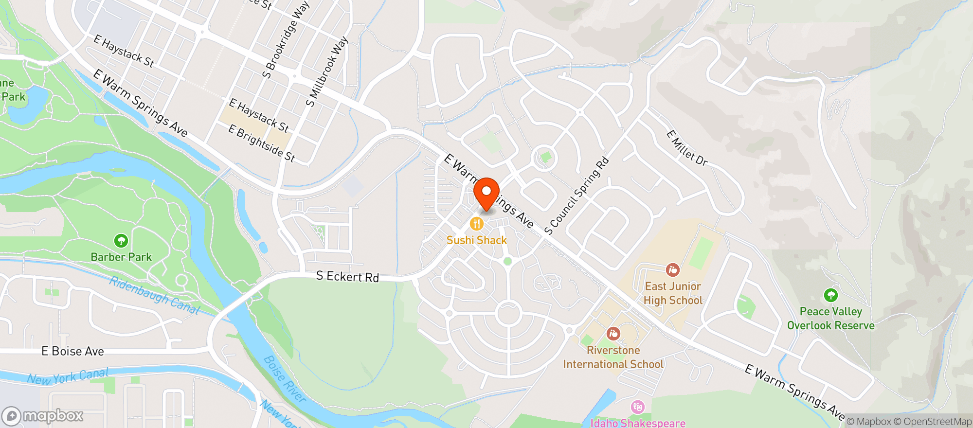 Map showing Lucky 13
