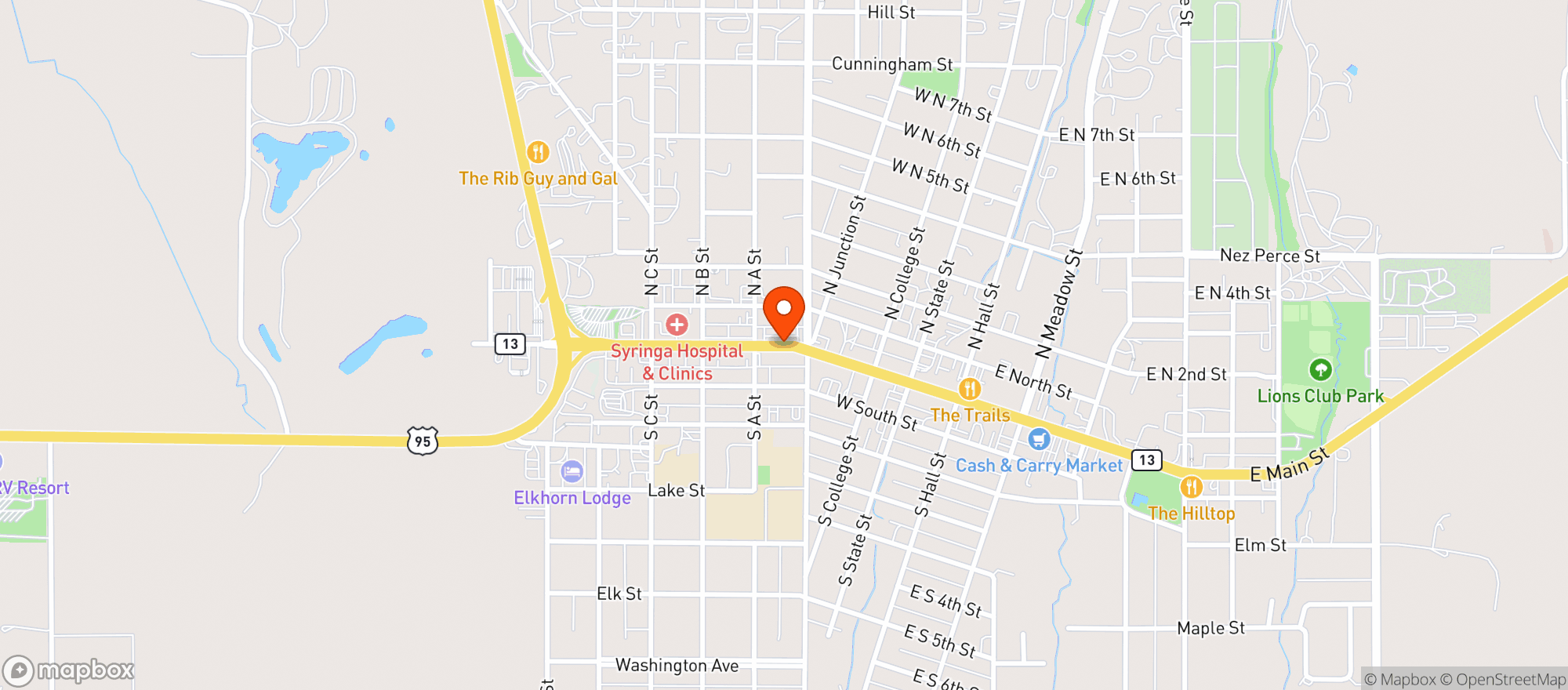 Map showing CLONINGER MARKETPLACE