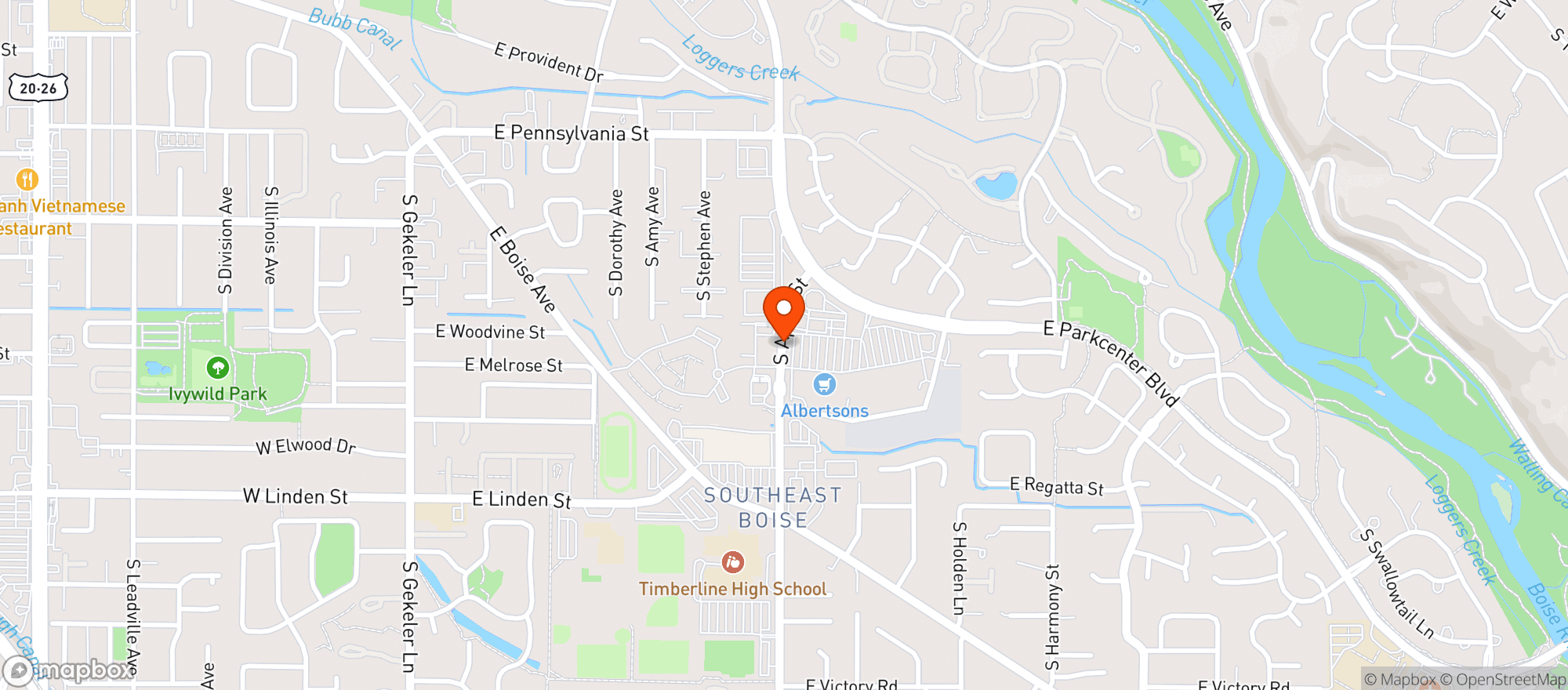 Map showing Albertsons Express