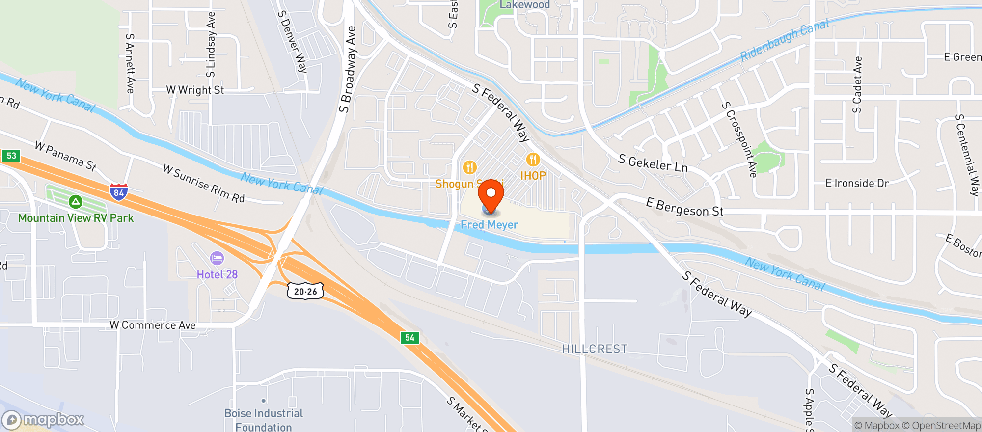 Map showing Fred Meyer