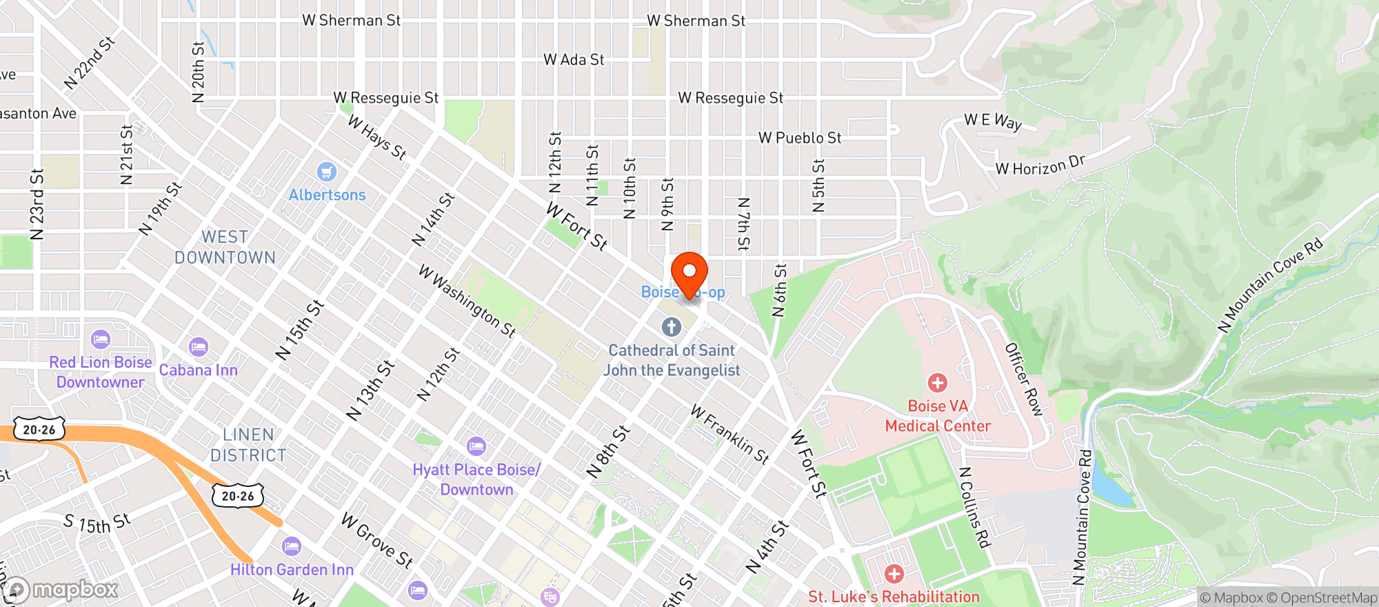 Map showing Boise Co-op
