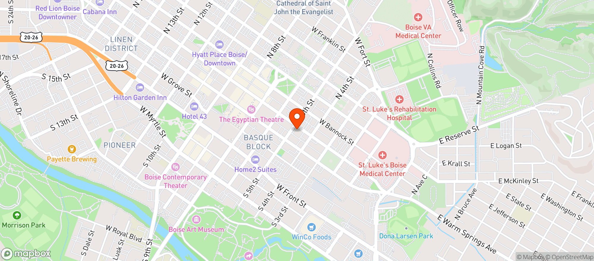 Map showing Dharma Sushi & Thai