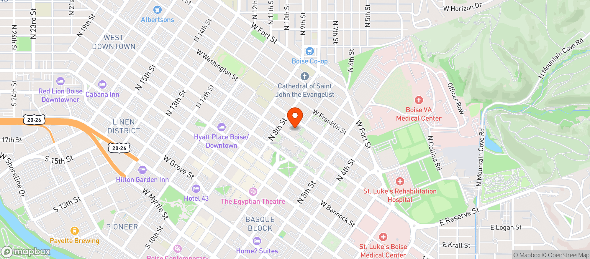 Map showing Albertsons