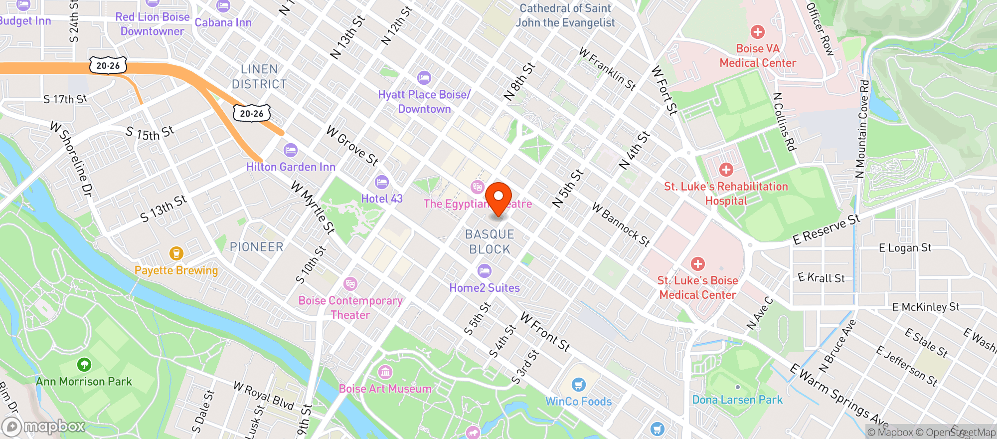 Map showing The Brickyard