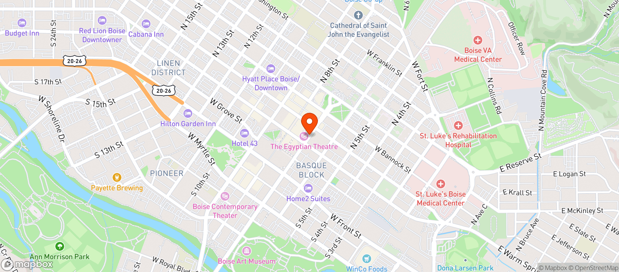 Map showing Tonys Pizzeria
