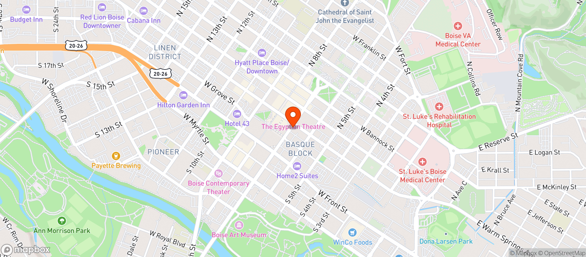 Map showing The Shop - Boise