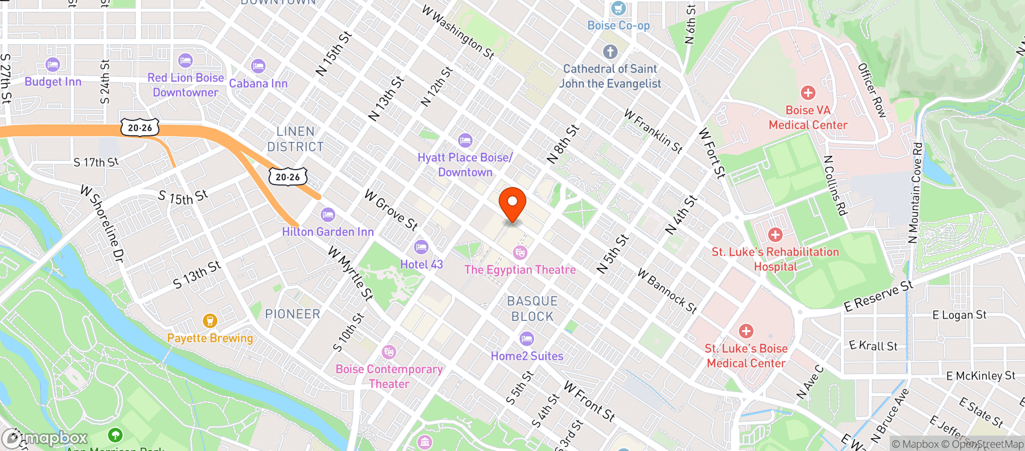 Map showing The Balcony Club