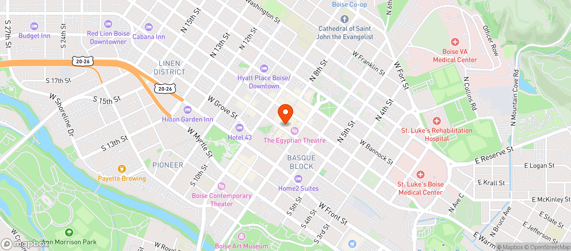 Map showing Tupelo Honey Cafe