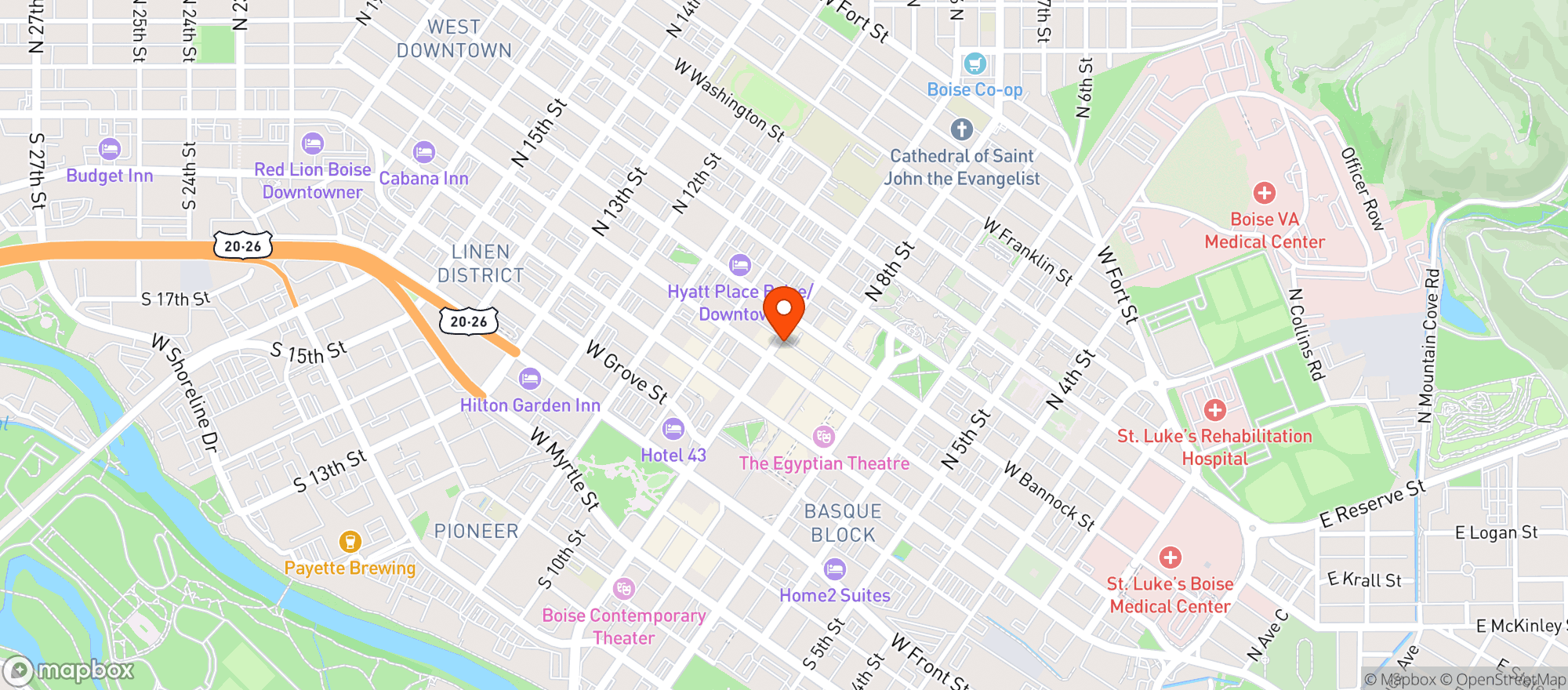 Map showing Ninth Street Nook