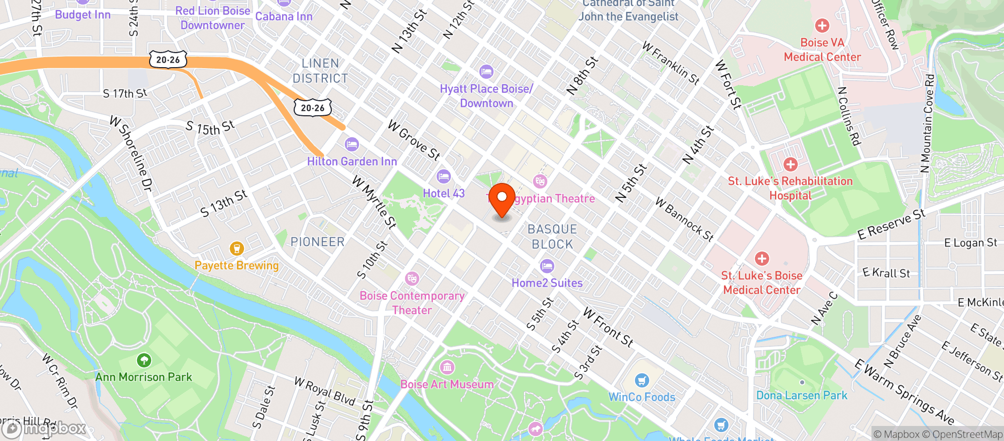 Map showing Grove Hotel