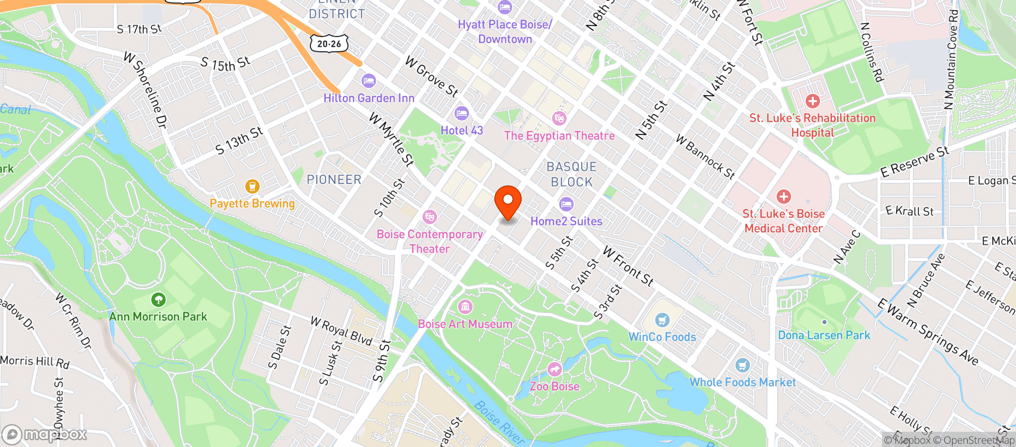 Map showing Residence Inn #boird