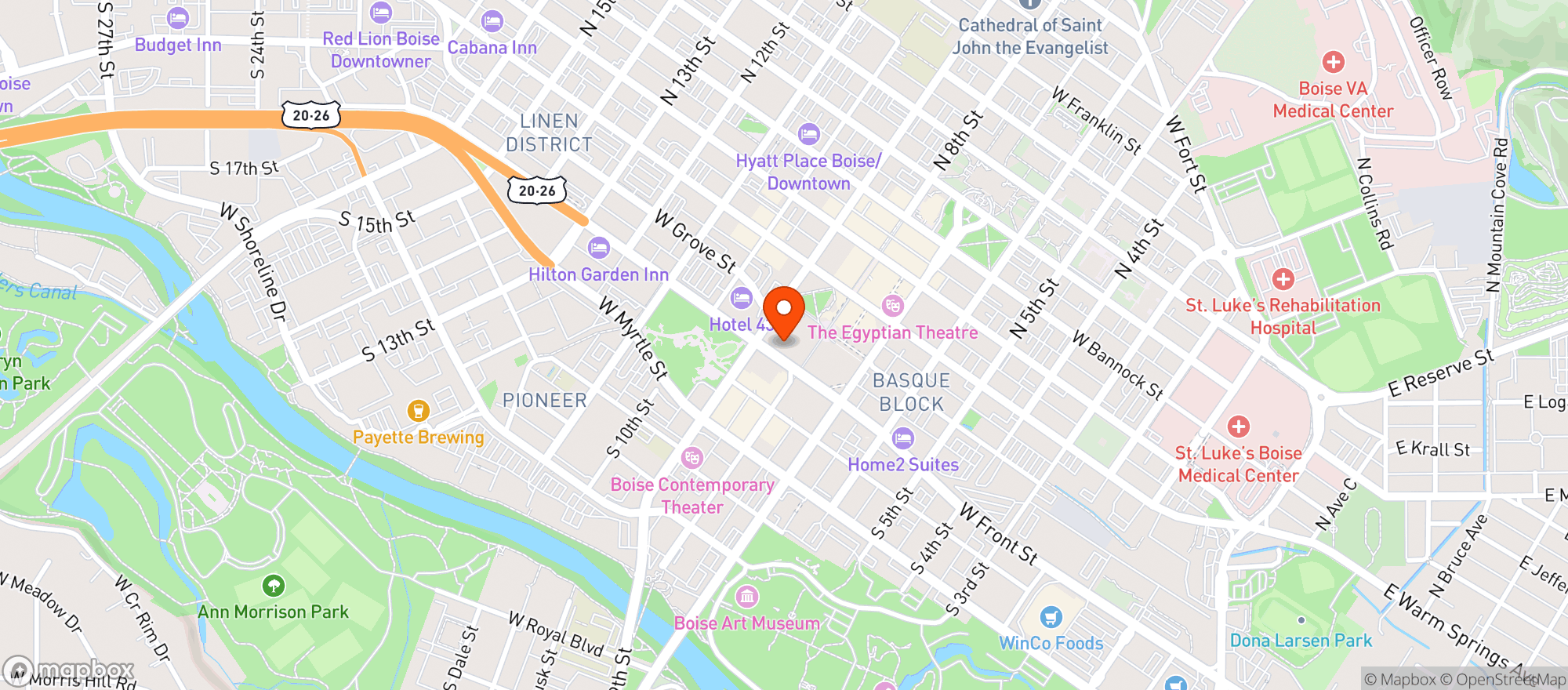 Map showing Boise Centre On The Grove