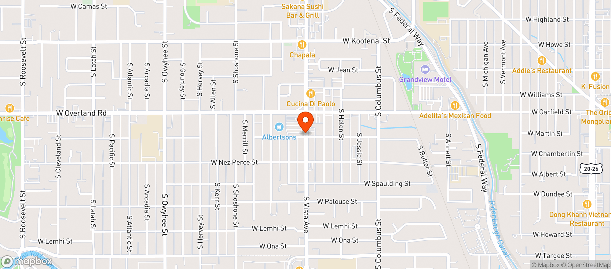 Map showing Albertsons