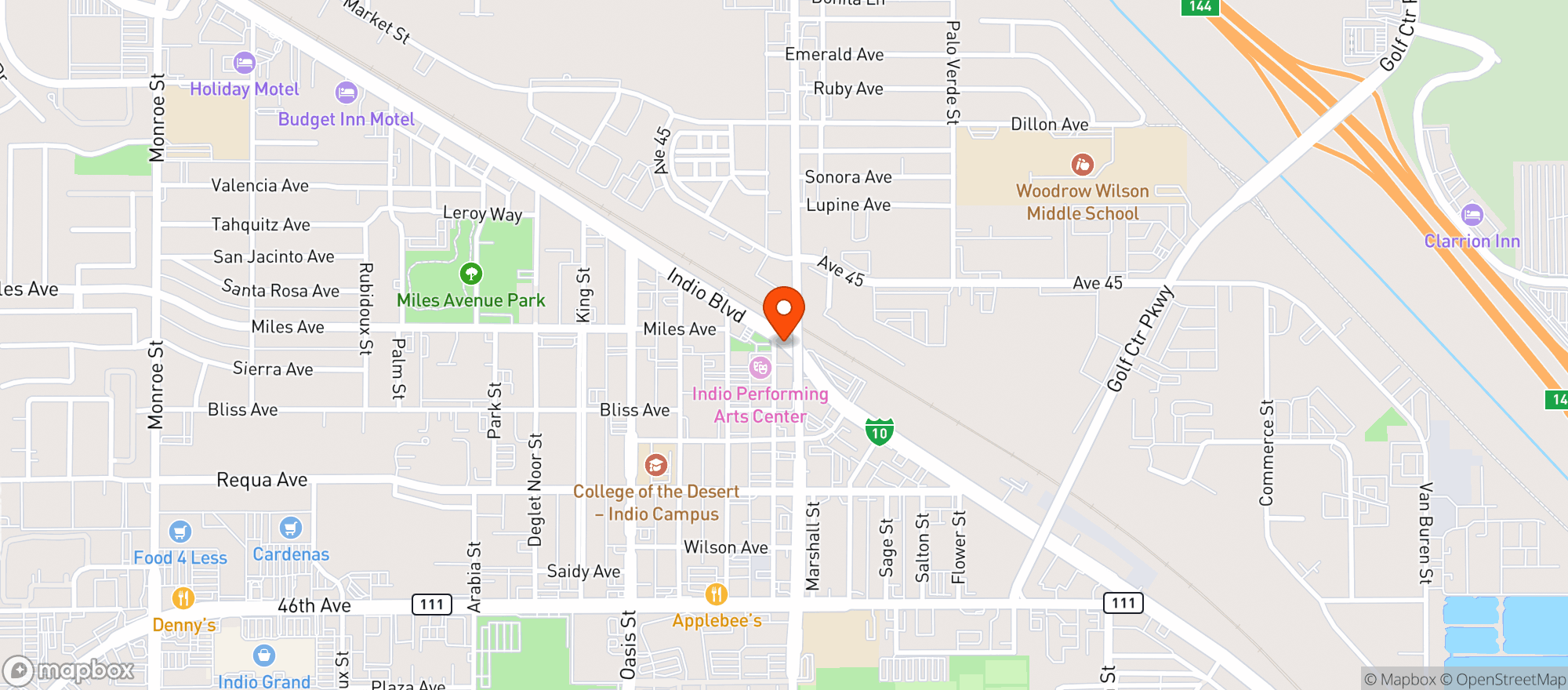 Map showing Rincon Norteno Cafe