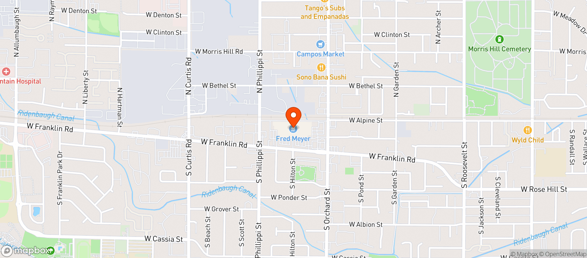 Map showing Fred Meyer