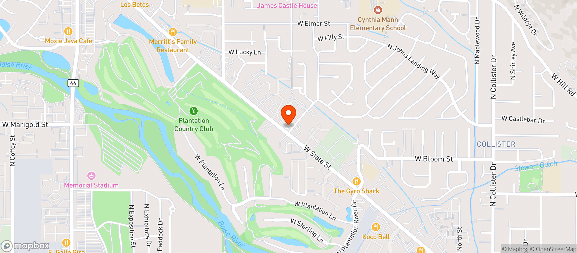 Map showing Jacksons Food Store #53