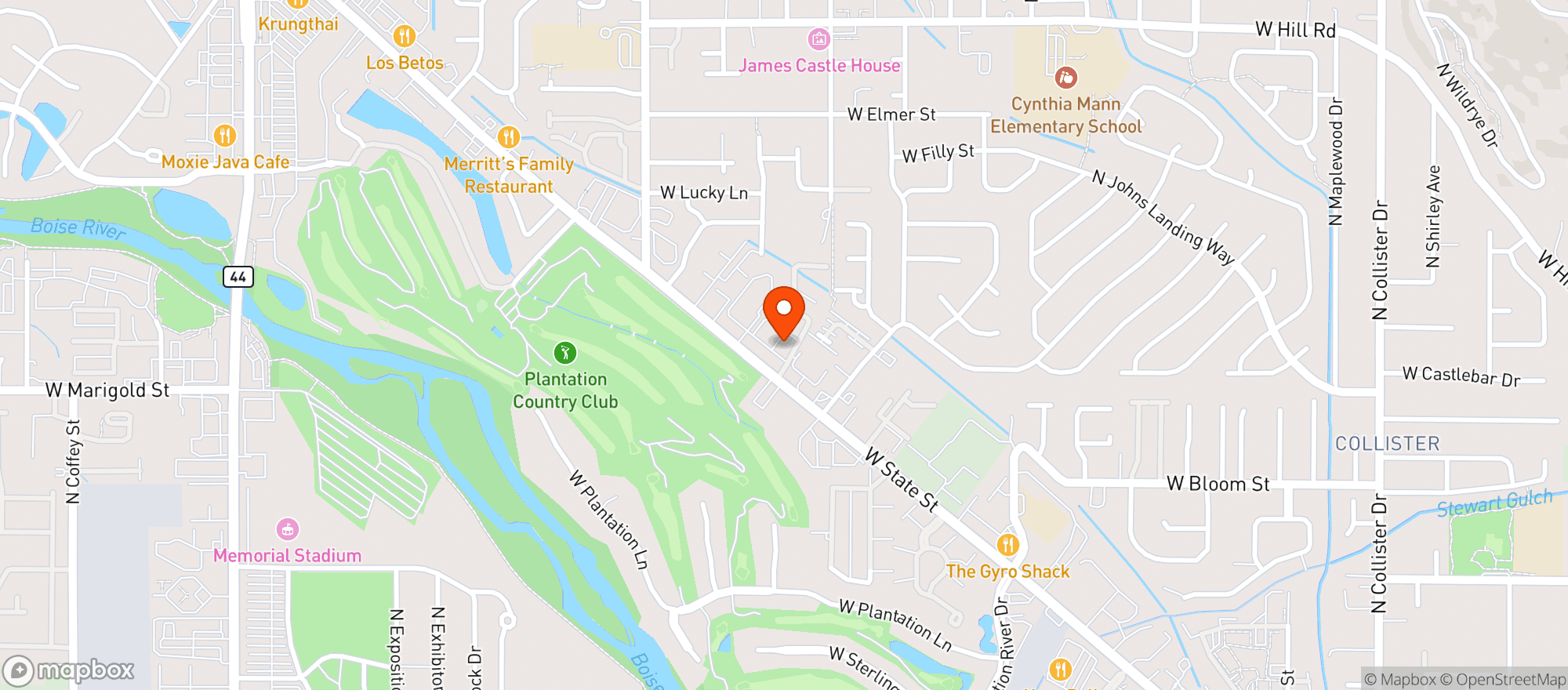 Map showing Capitol Bar