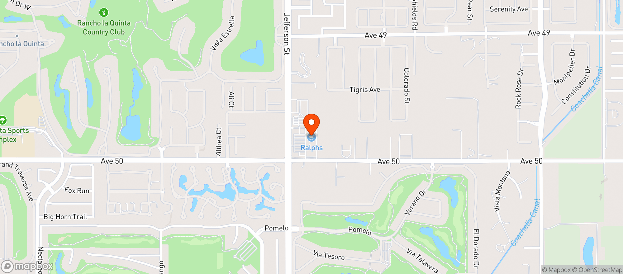 Map showing Ralphs (703) - 00160 - Citrus Plaza