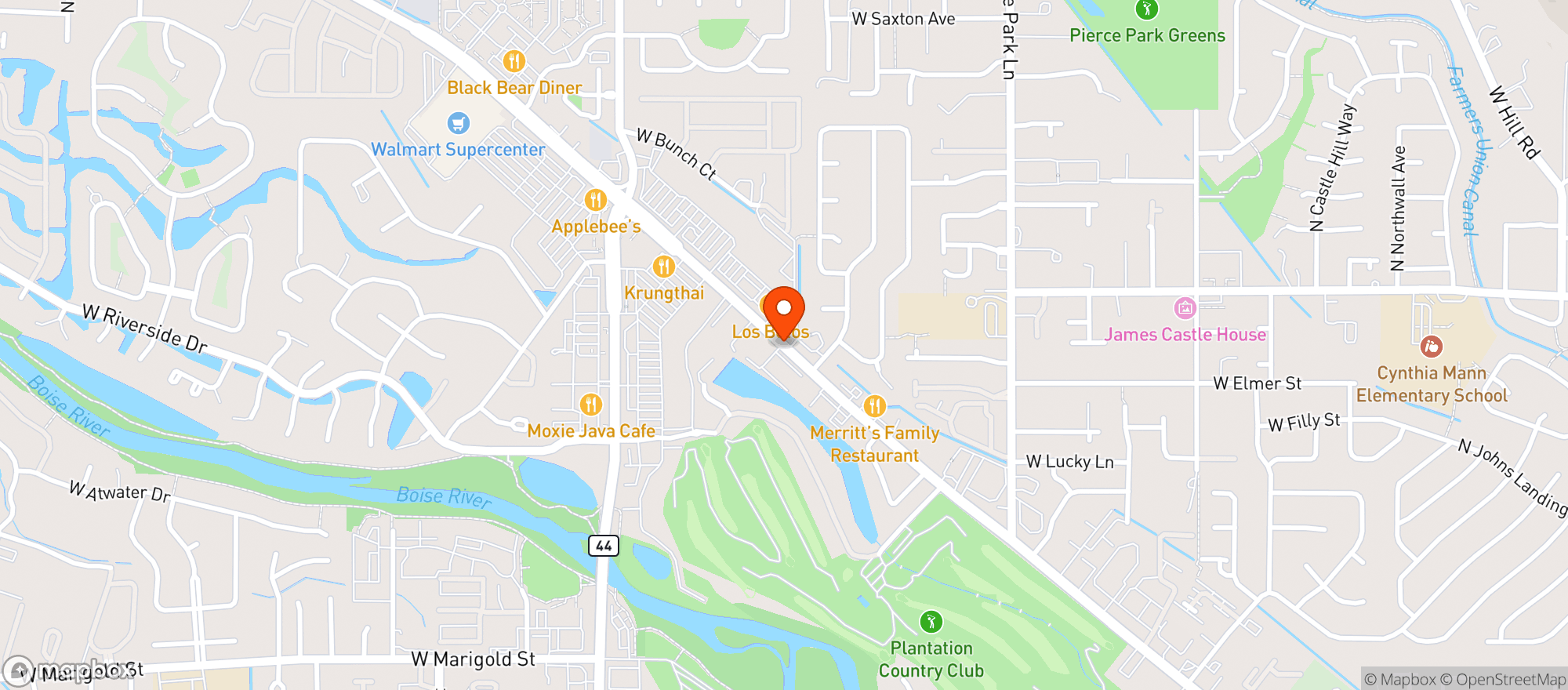 Map showing Jacksons