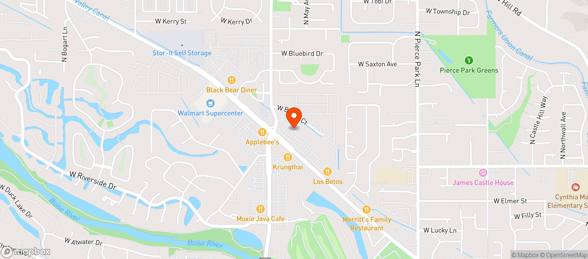 Map showing Albertsons