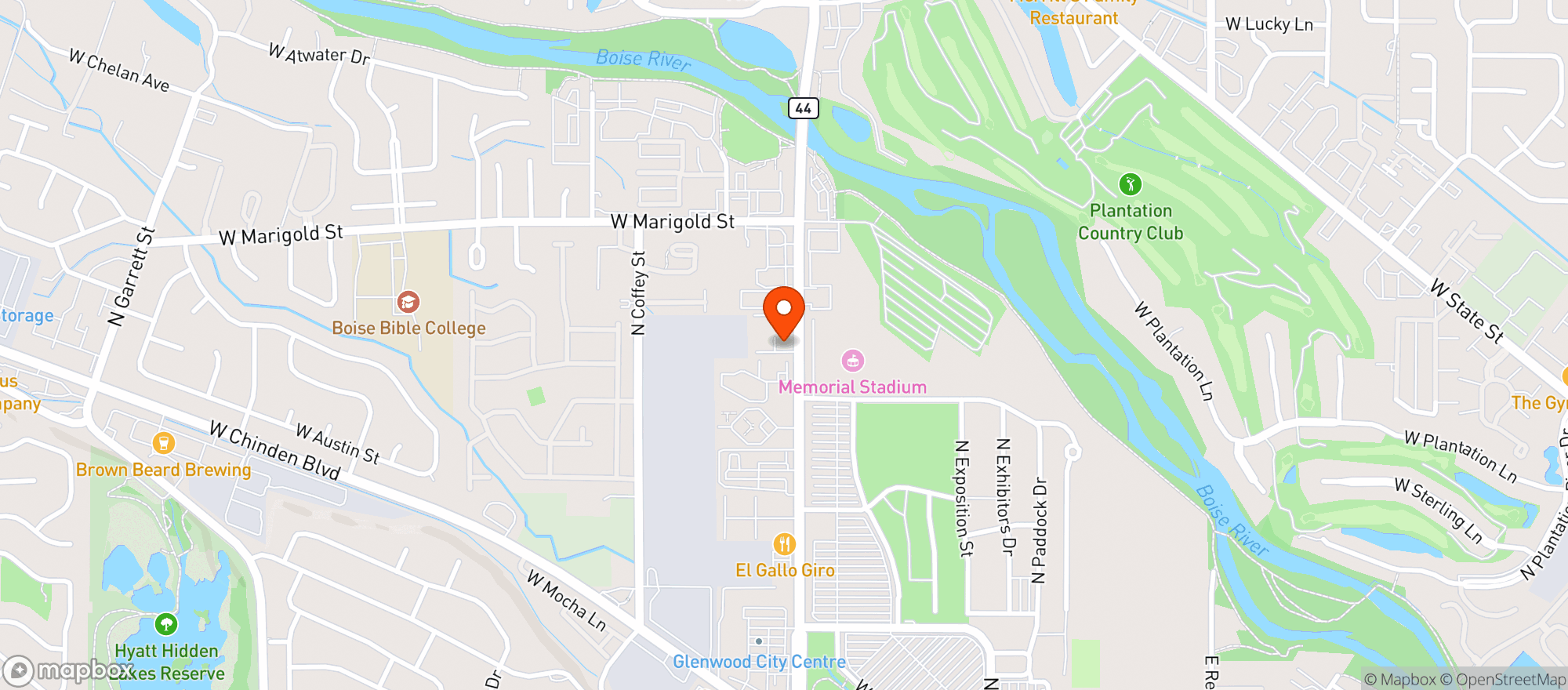 Map showing Garibaldis Mexican Restaurant