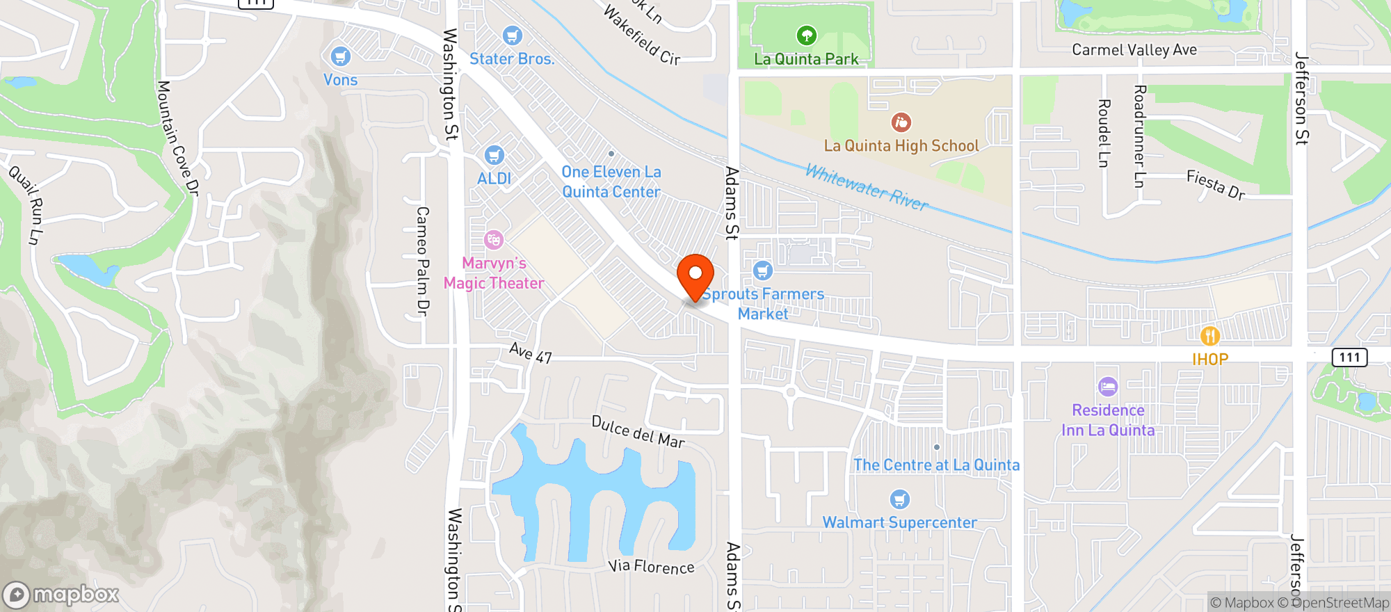 Map showing World Market La Quinta