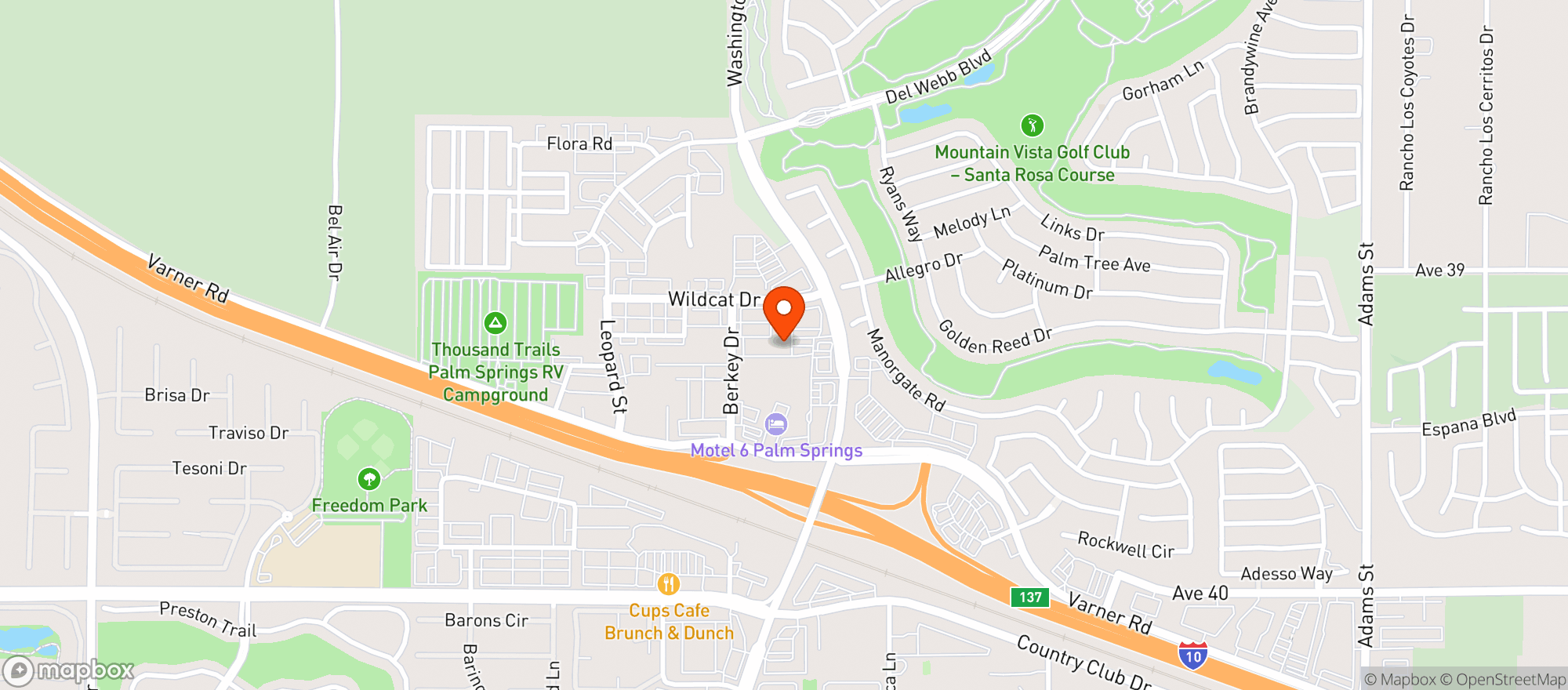 Map showing Sdrc - C21 Palm Desert