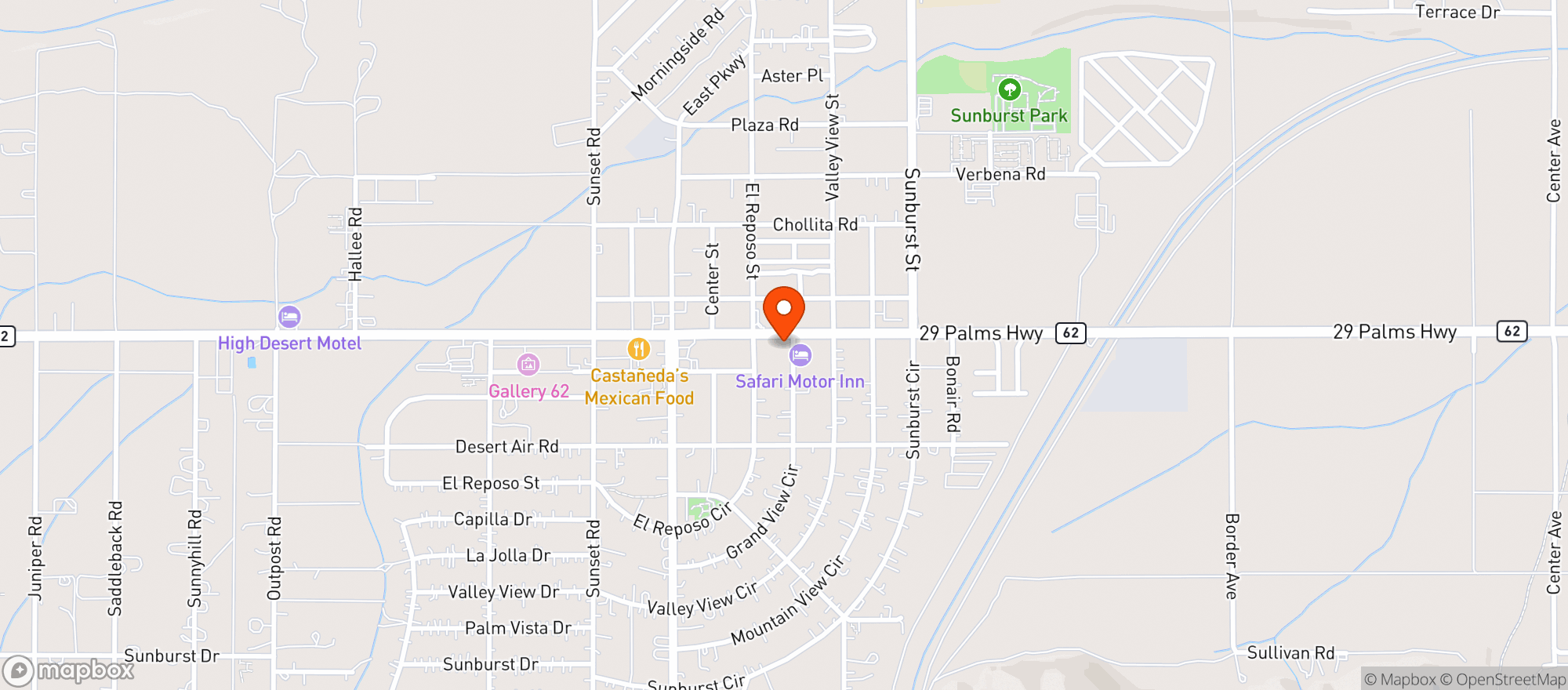 Map showing The Station Joshua Tree