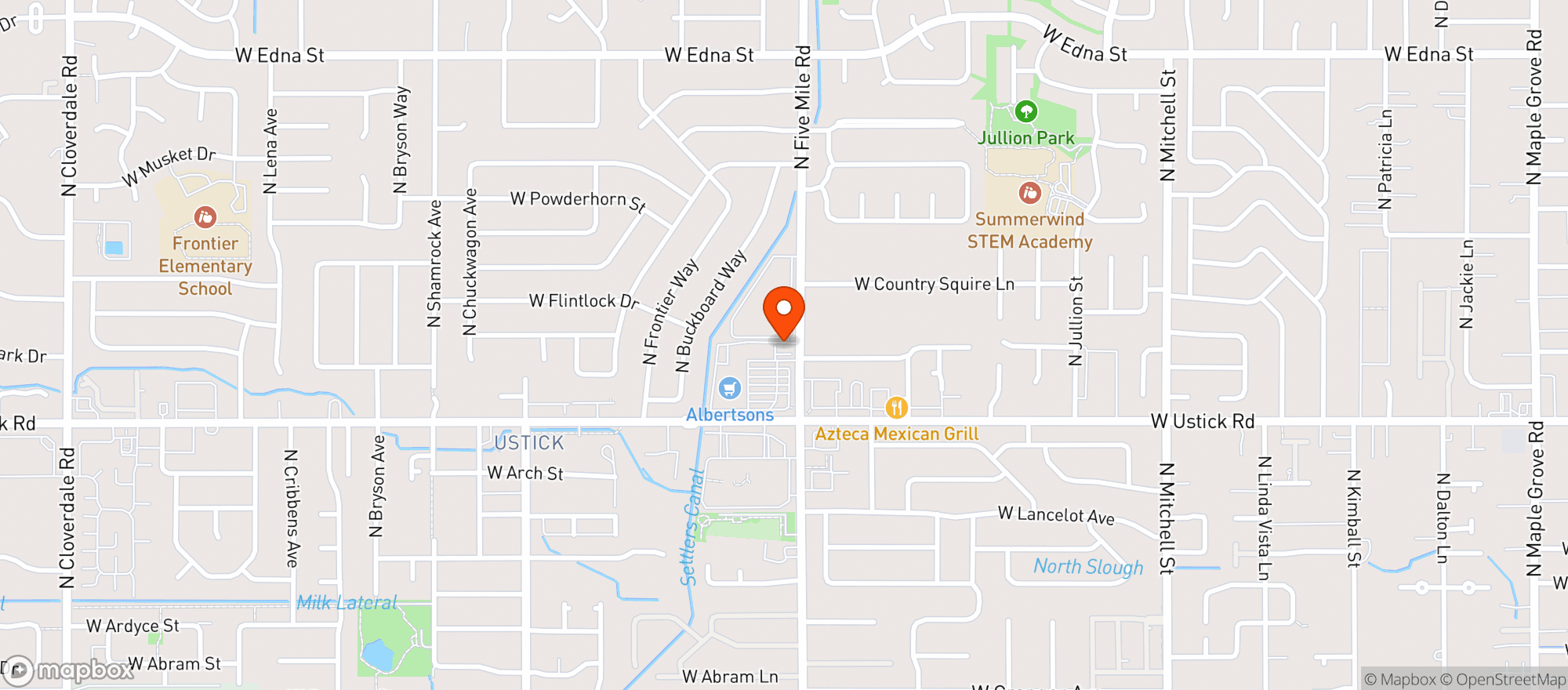 Map showing Sams Place