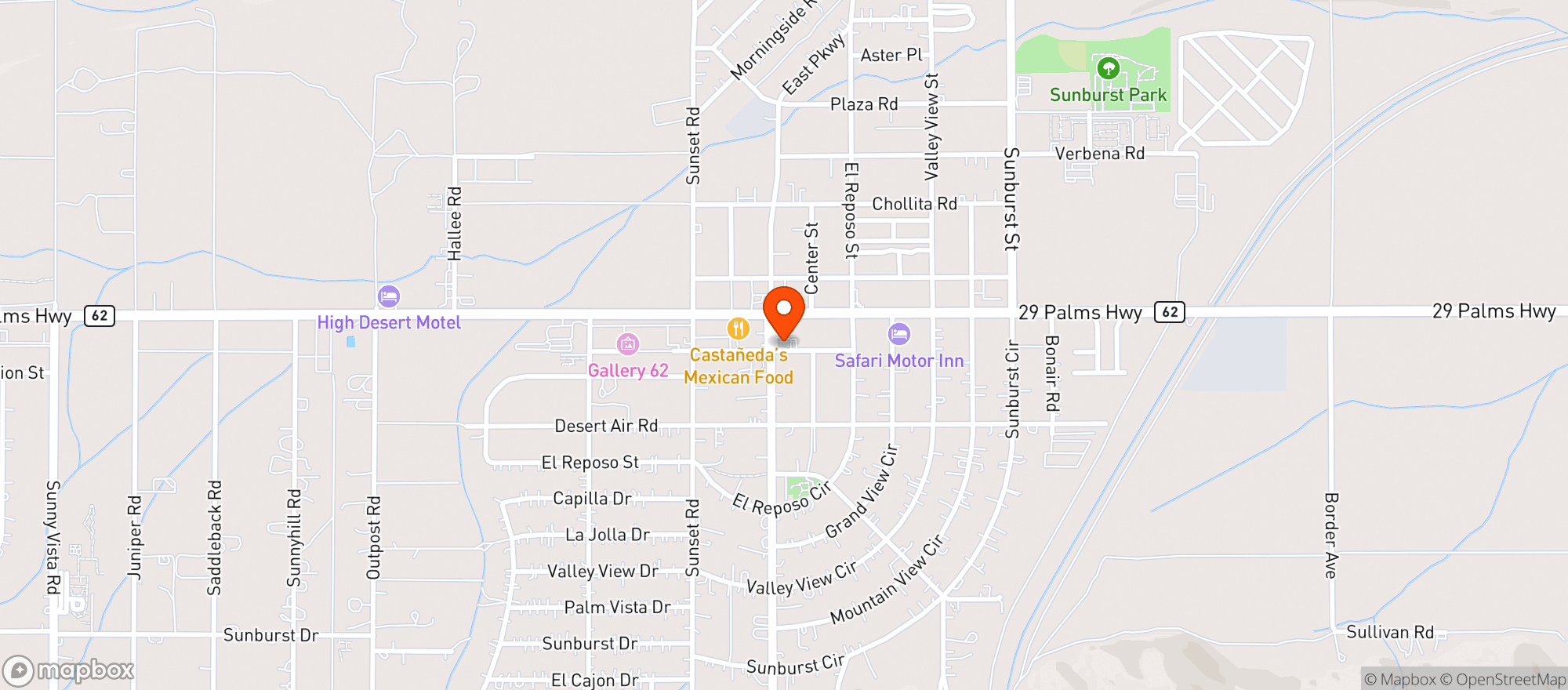 Map showing Coyote Corner