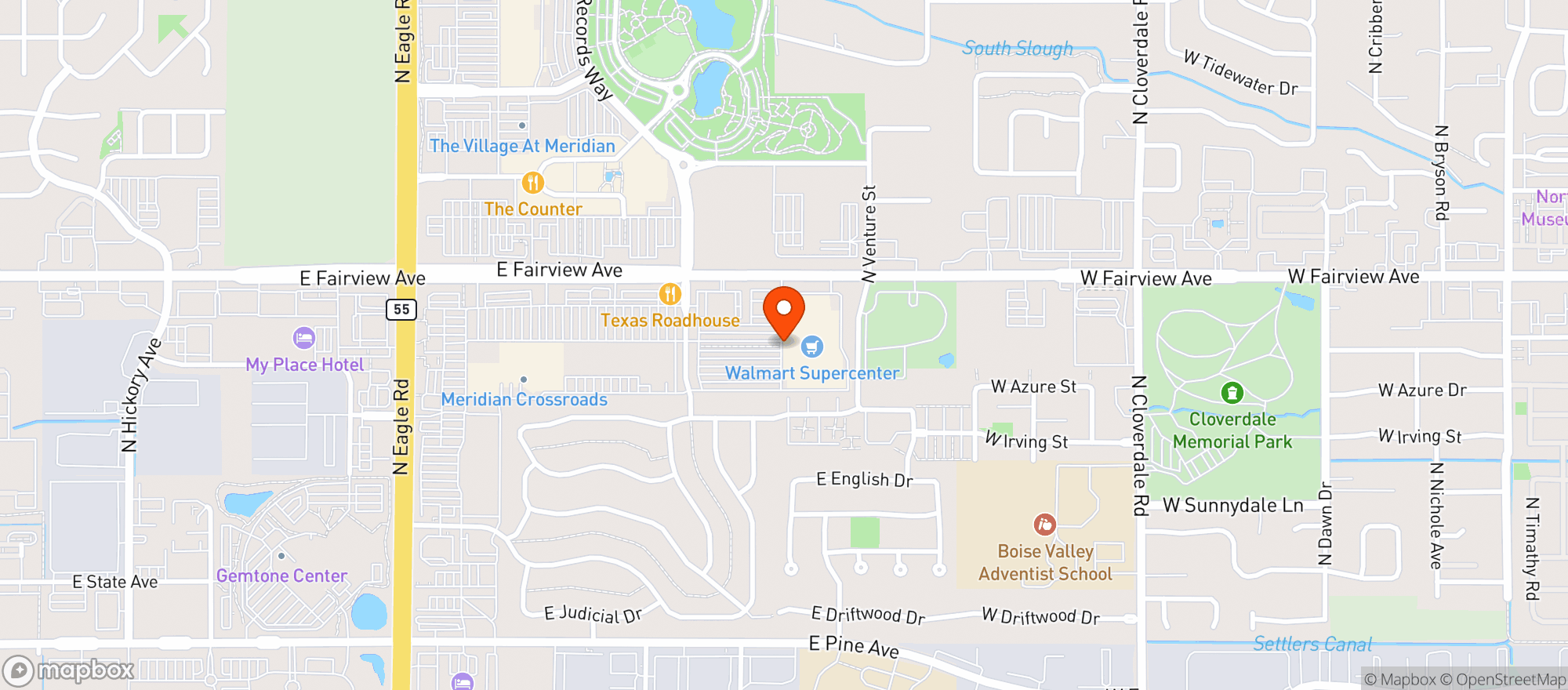 Map showing Walmart Supercenter