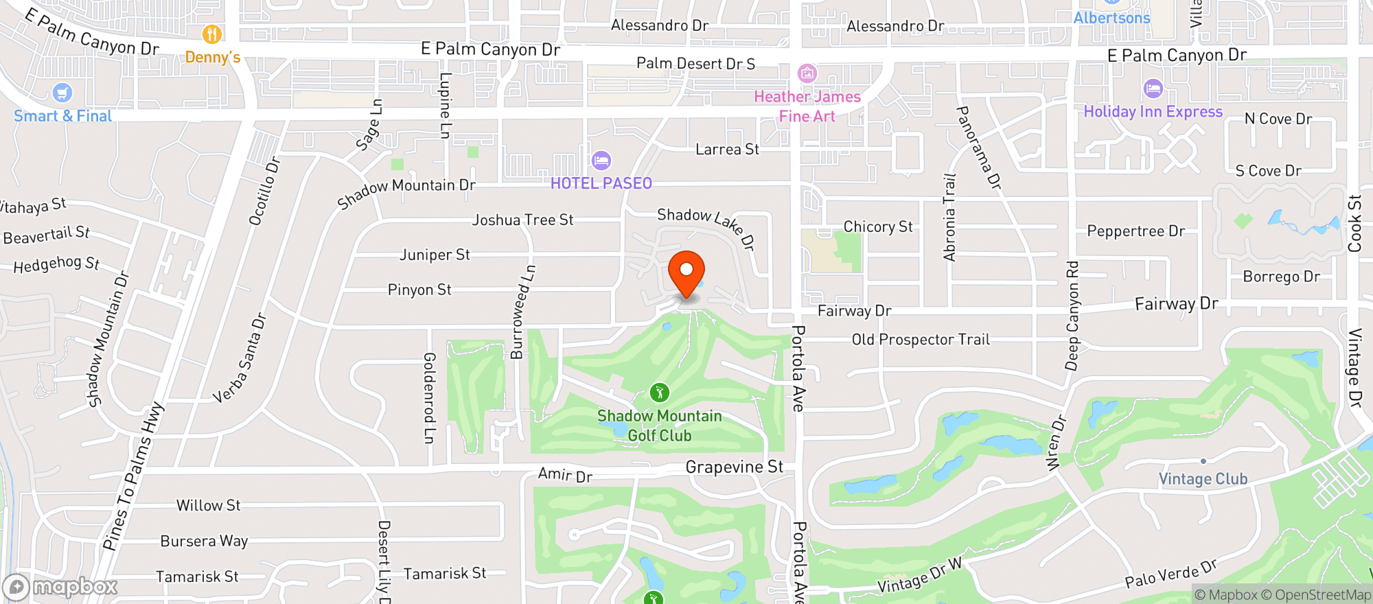 Map showing Shadow Mountain Golf Club