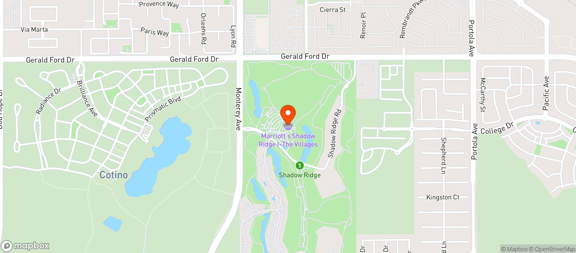 Map showing Giuseppes Restaurant and Pizzeria on Shadow Ridge Road