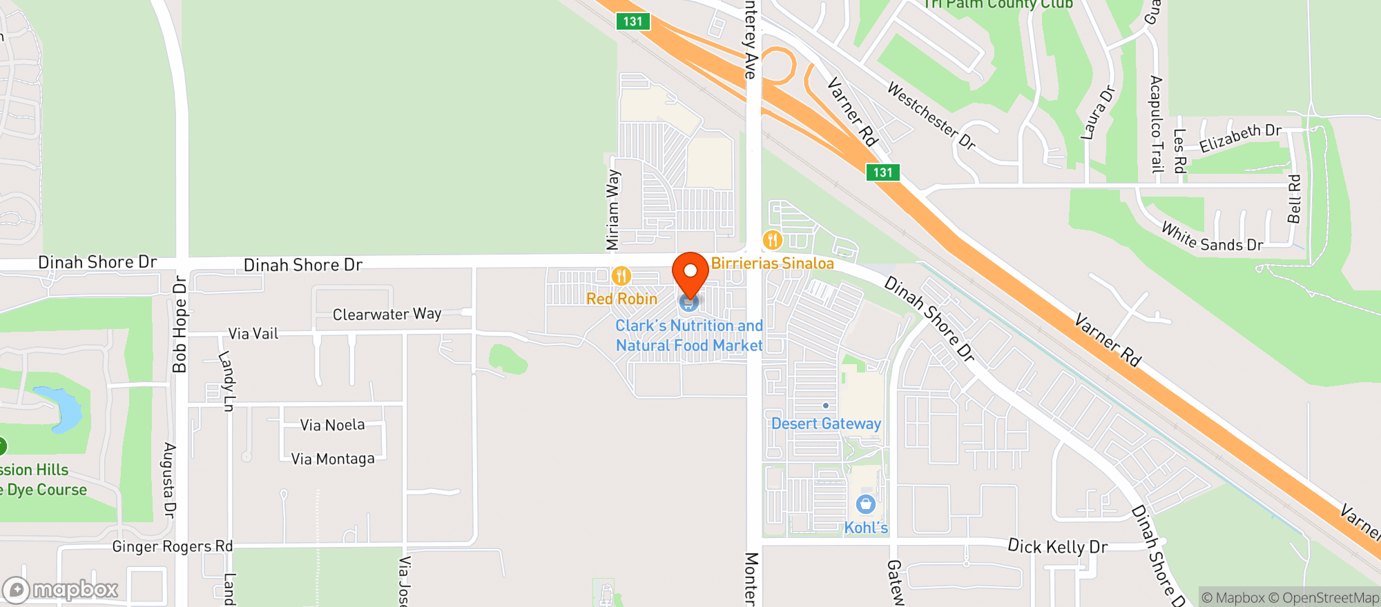 Map showing Clarks Nutrition Center (Rancho) - 00127002