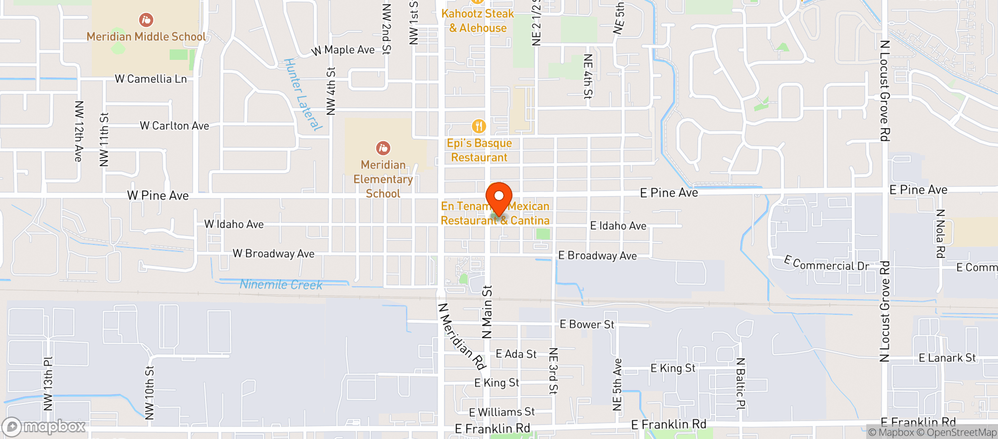 Map showing Las Calaveras