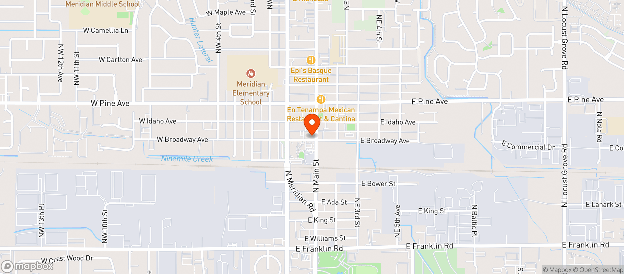 Map showing Voodoo Brewing Co